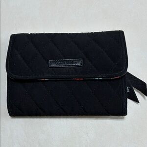 Vera Bradley Black Quilted Tri-Fold Wallet